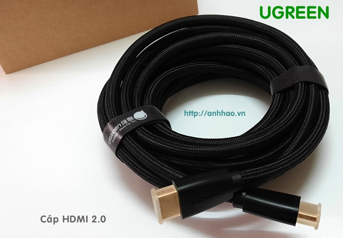 Cáp HDMI 2.0 dài 10M Ugreen 40414 độ phân giải 4Kx2K chính hãng